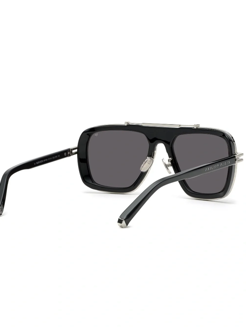 NIB | Philipp Plein | Icon Oversized Pilot Sunglasses - SPP109 Black/Silver